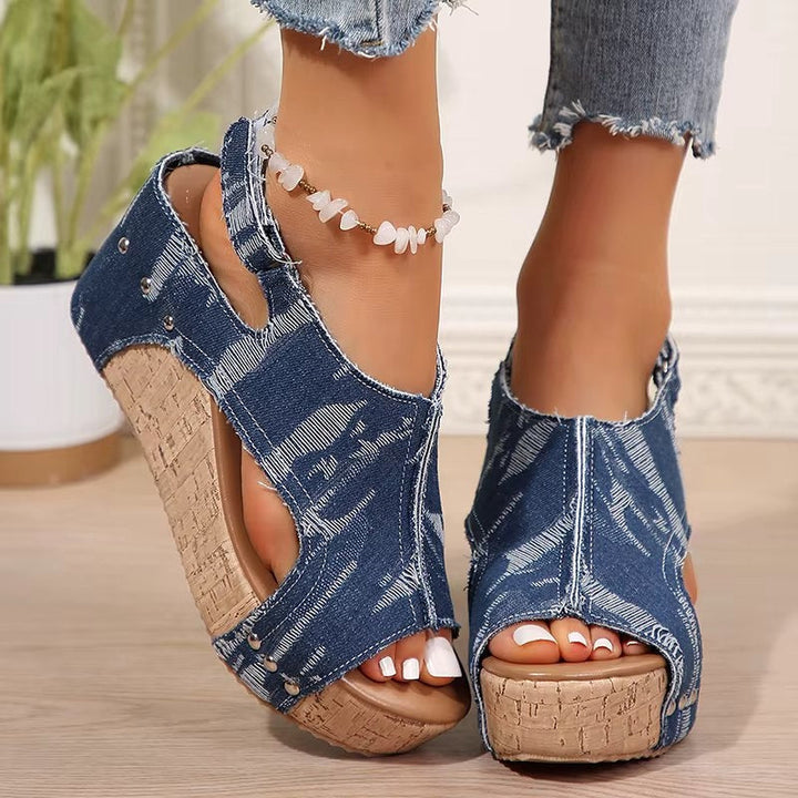 Deni | Wedge Sandalen