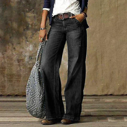 Lina - Retro Wijde Pijpen Jeans