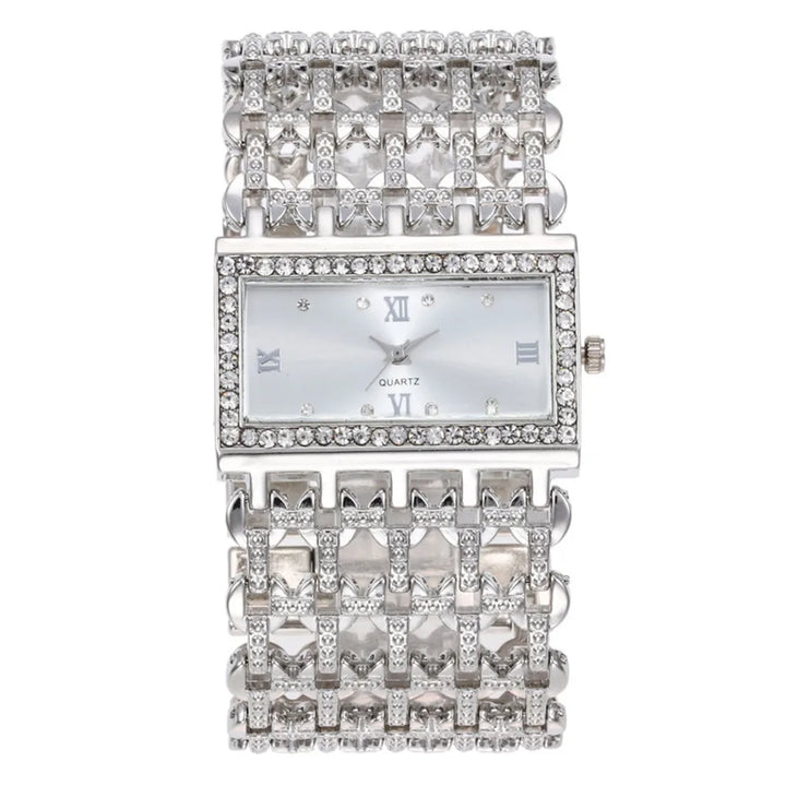 Glamoureus diamant dames quartz horloge & armband set