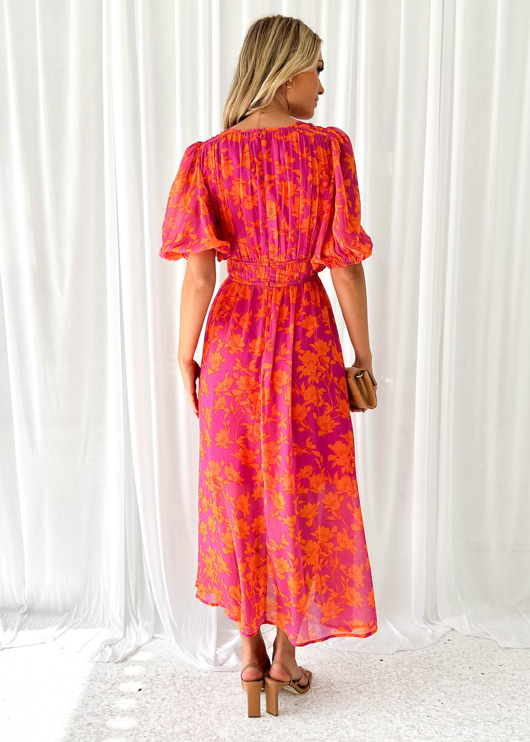 Luna™ | Moderne Flora Midi-jurk