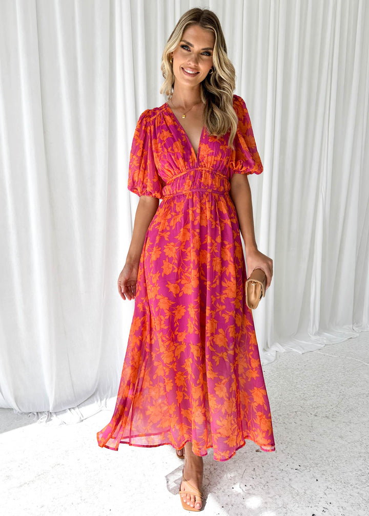 Luna™ | Moderne Flora Midi-jurk