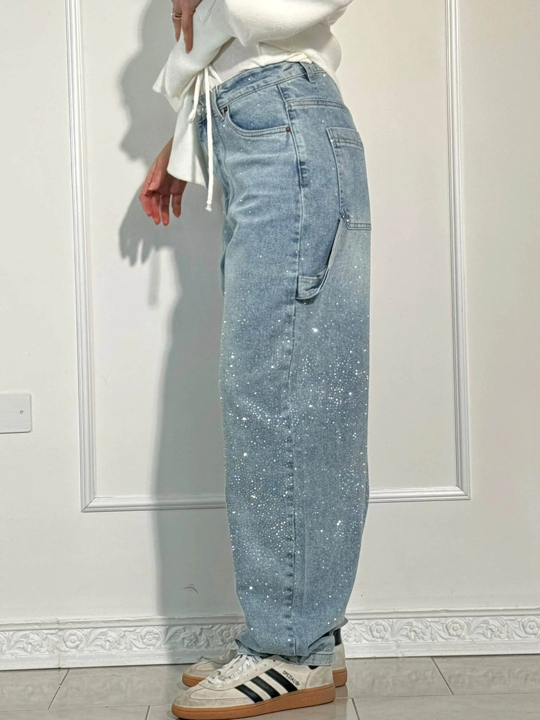 Victoria - Hoge Taille Glitter Jeans