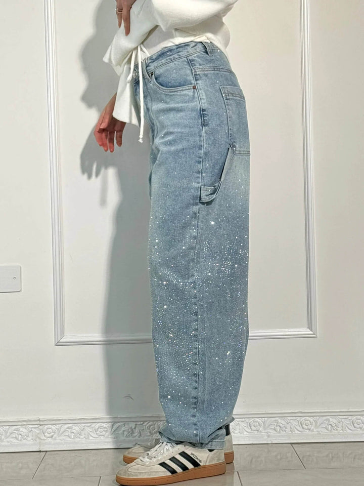 Victoria - Hoge Taille Glitter Jeans
