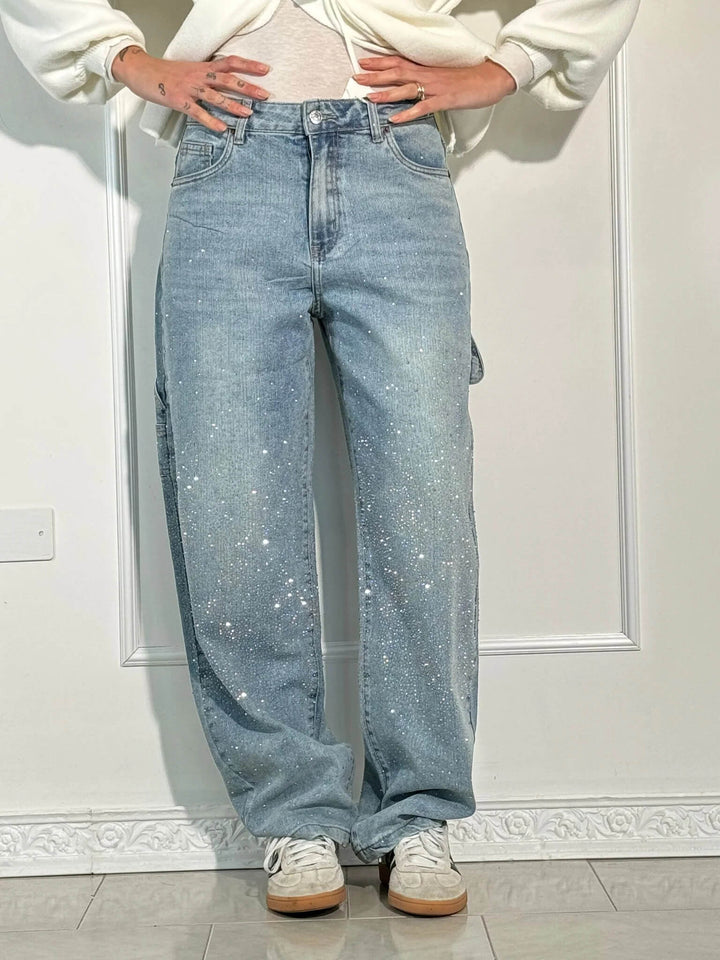 Victoria - Hoge Taille Glitter Jeans