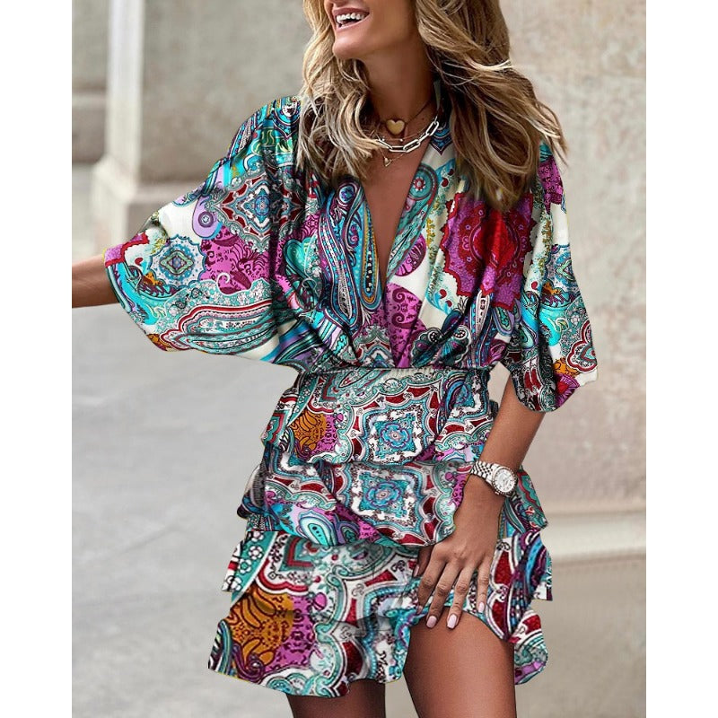 Zachi™ | Bloemen Midi Jurk