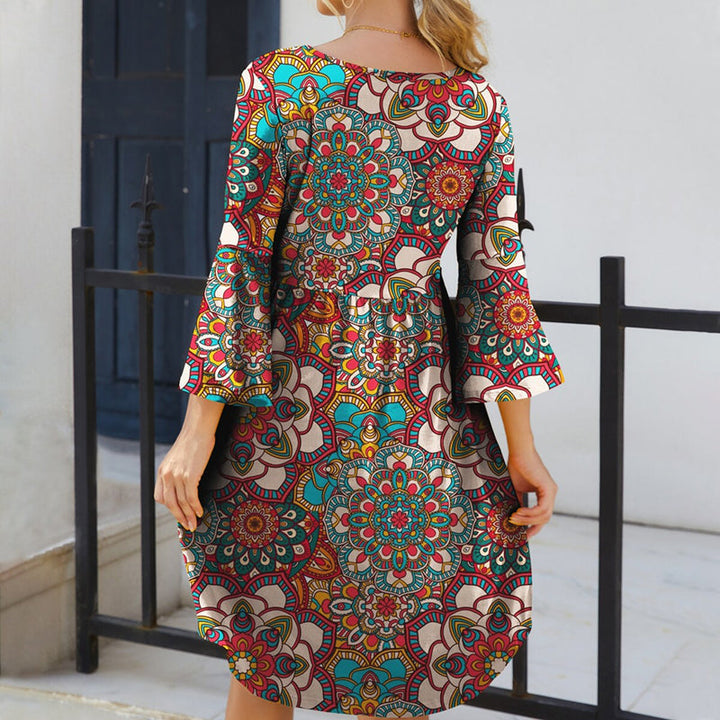 Sybella™ - Boho Jurk Met Print