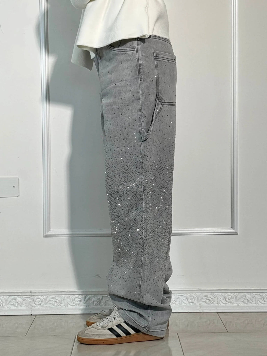 Victoria - Hoge Taille Glitter Jeans