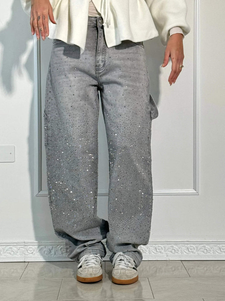 Victoria - Hoge Taille Glitter Jeans