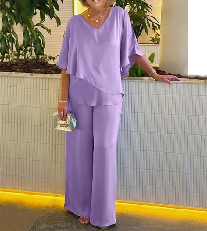 Martha - Comfortabele set met wijde benen