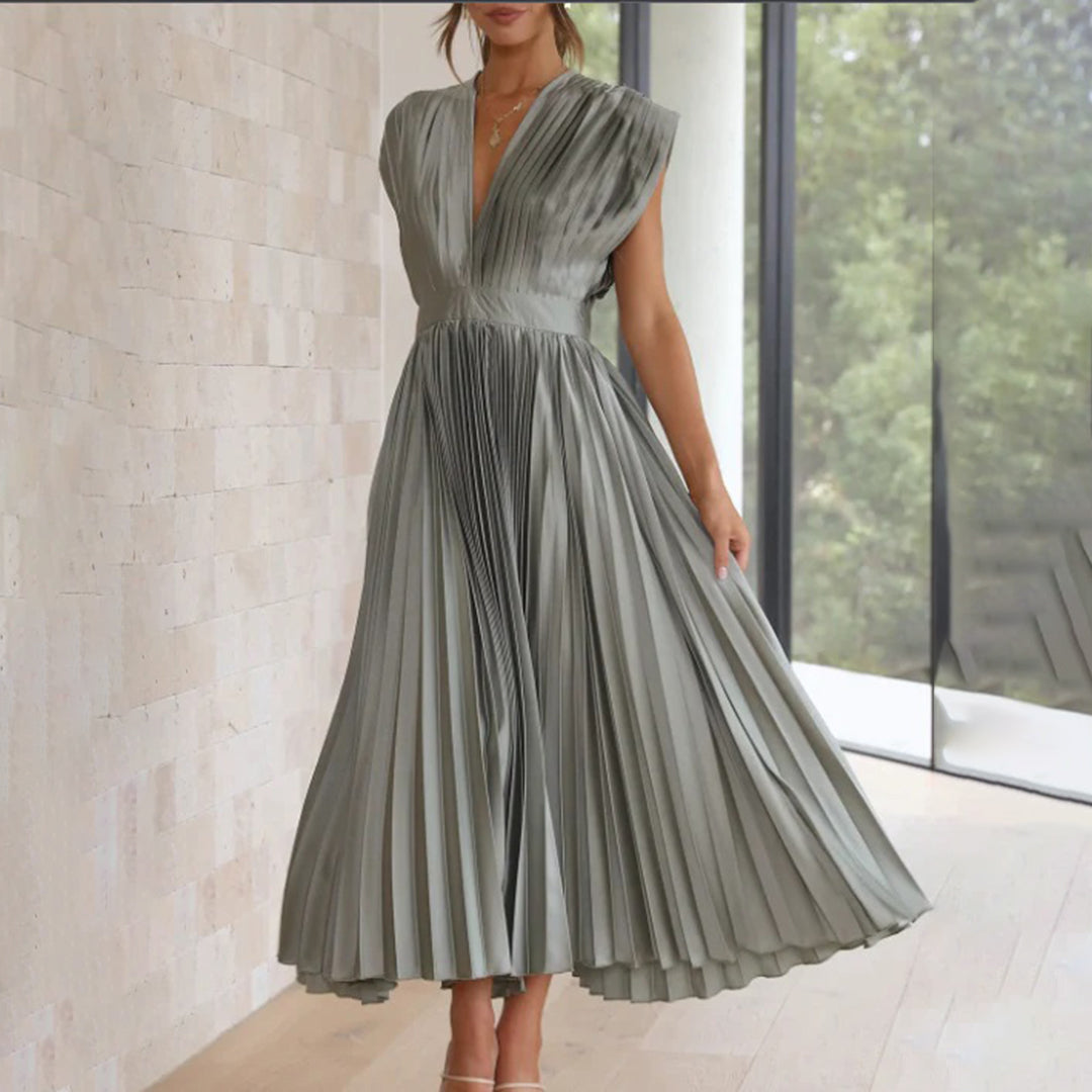 Marni™ | Tijdloze Plissé Midi-jurk