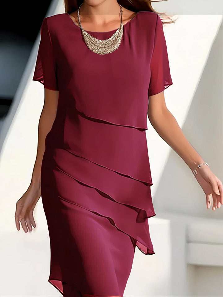 Zijde Chiffon Plissé Jurk