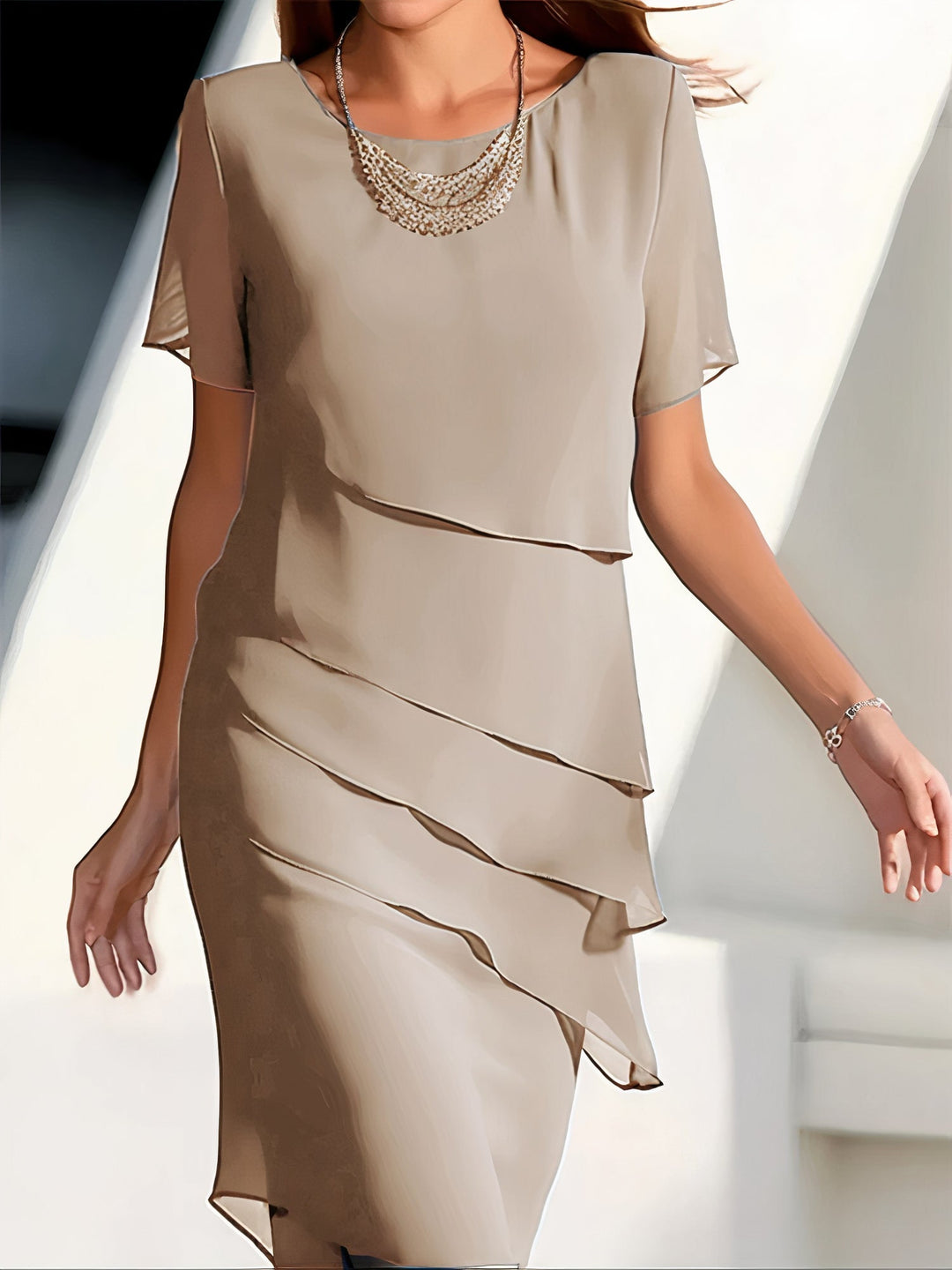 Zijde Chiffon Plissé Jurk