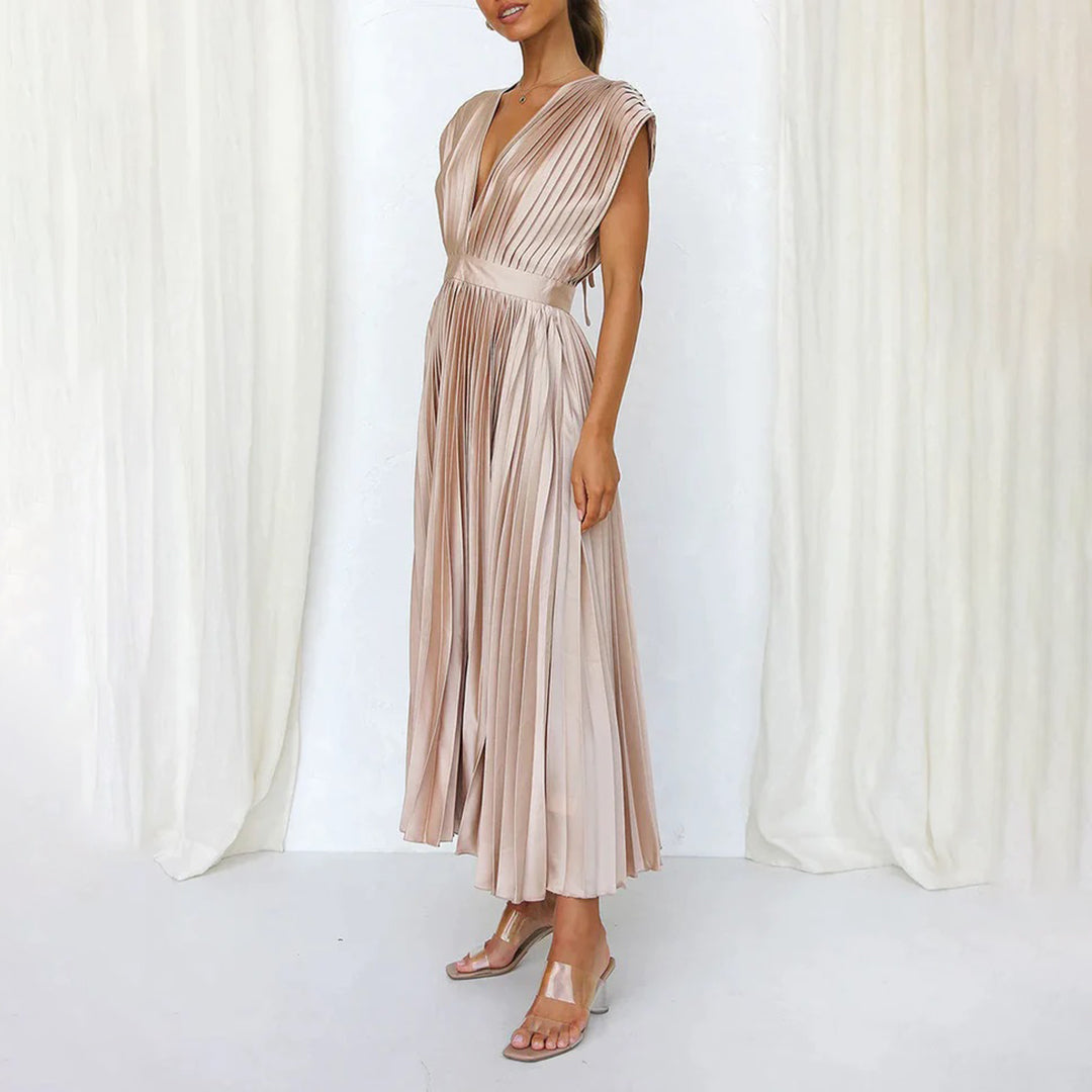 Marni™ | Tijdloze Plissé Midi-jurk