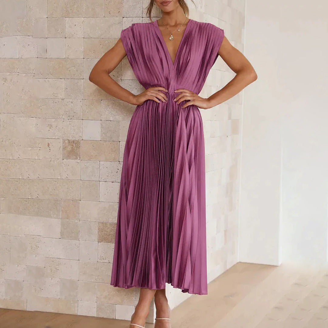 Marni™ | Tijdloze Plissé Midi-jurk
