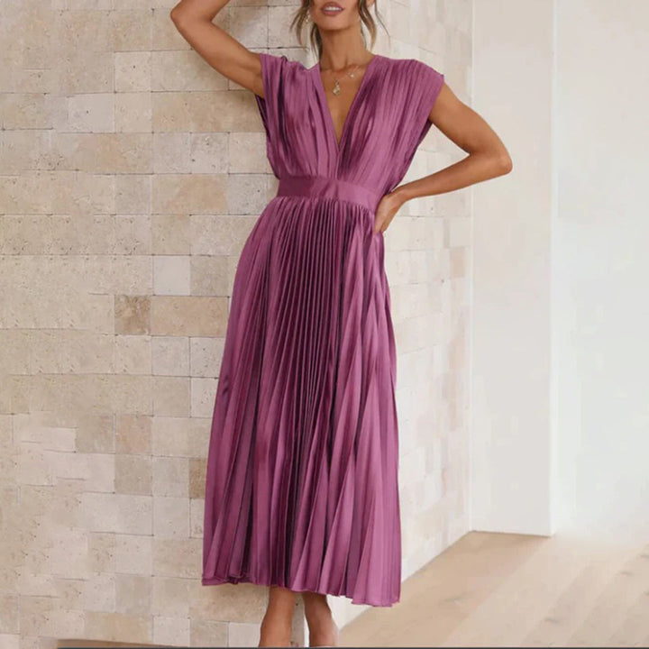 Marni™ | Tijdloze Plissé Midi-jurk