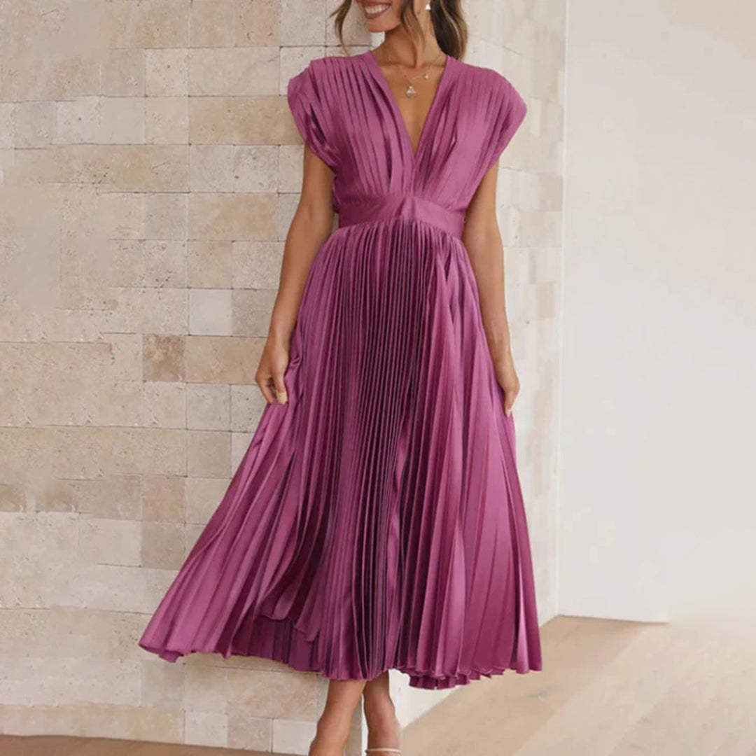 Marni™ | Tijdloze Plissé Midi-jurk