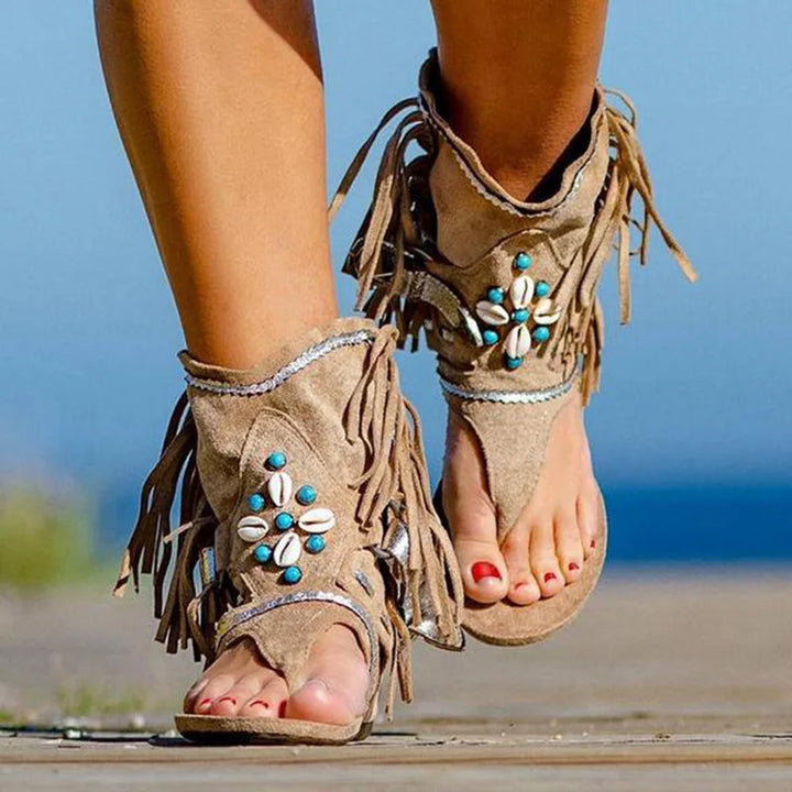 Victoria™ - Retro Boho-sandalen met franje