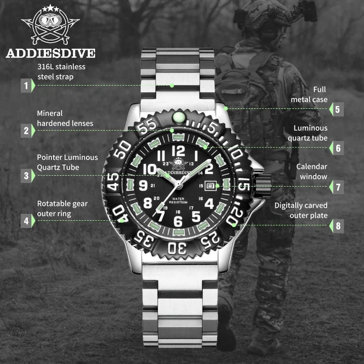 Lioren – 50M Tactische Quartz Horloge