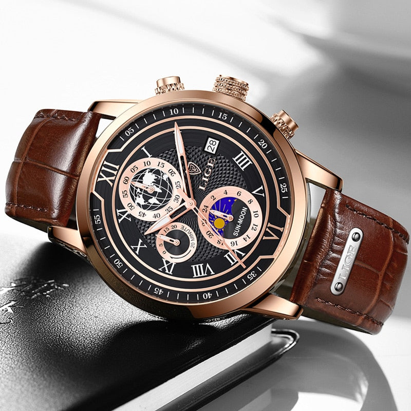 Premium Leren Chronograaf Horloge