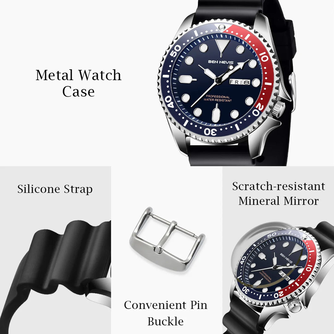 Nyric – Sport Duik Quartz Horloge