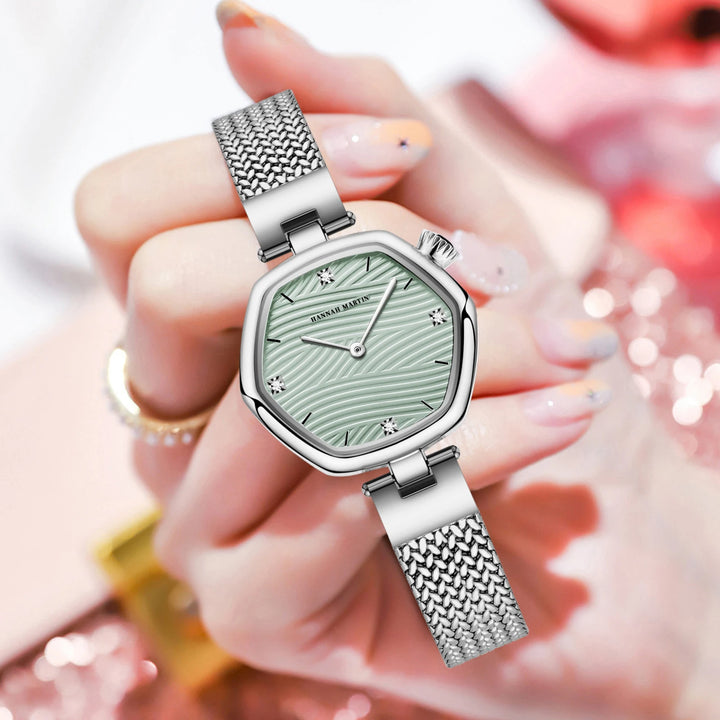 Roségouden Elegantie Mesh Quartz Horloge