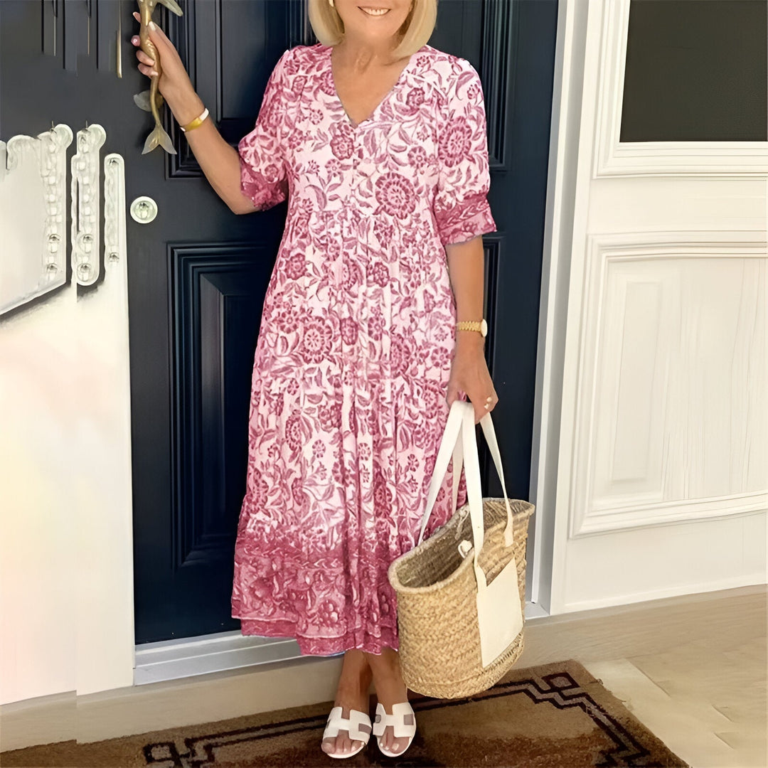 Rosetta™ V-Hals Bohemian Jurk