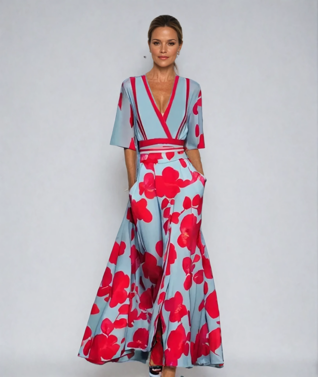 Eliana™ | Elegante Bloemige A-Lijn Jurk