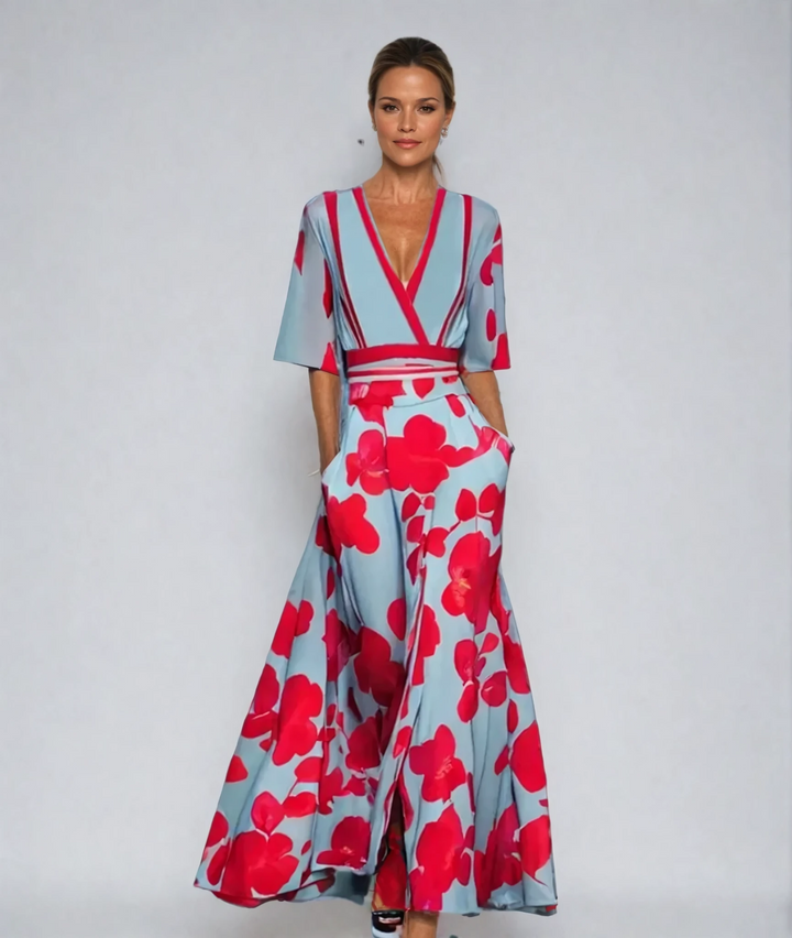 Eliana™ | Elegante Bloemige A-Lijn Jurk