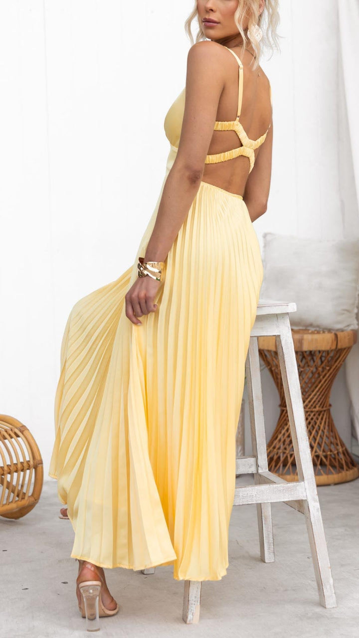 Malka™ | Geplooide V-hals Maxi-jurk