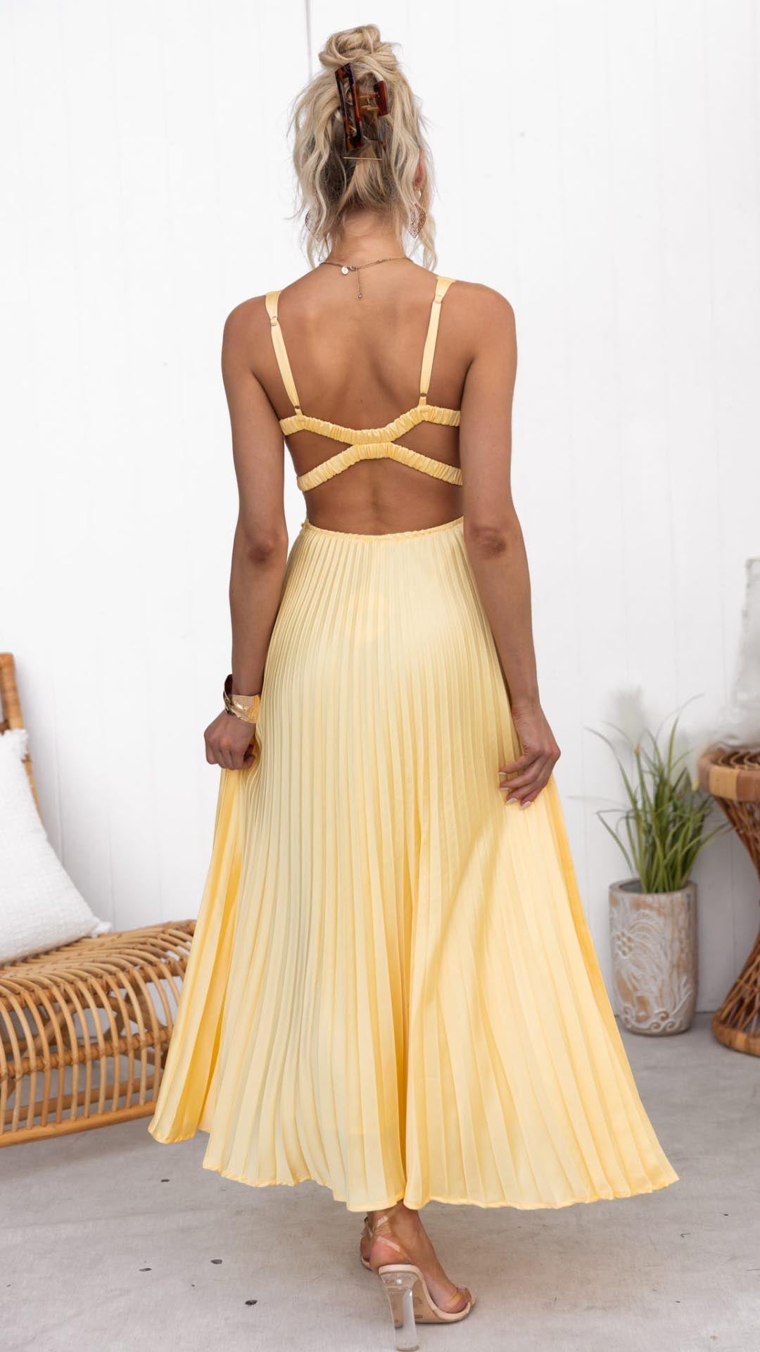 Malka™ | Geplooide V-hals Maxi-jurk