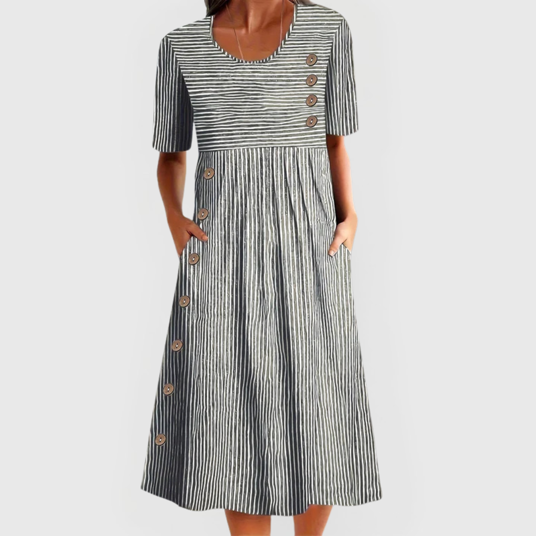 Jovie™ Gestreepte Midi Jurk