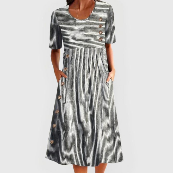 Jovie™ Gestreepte Midi Jurk
