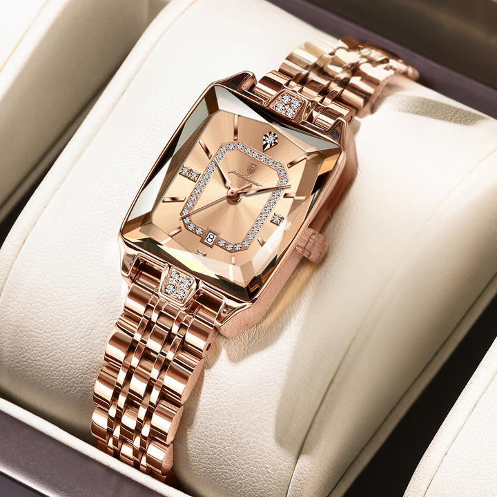 Luxe Diamant Kalender Quartz Horloge