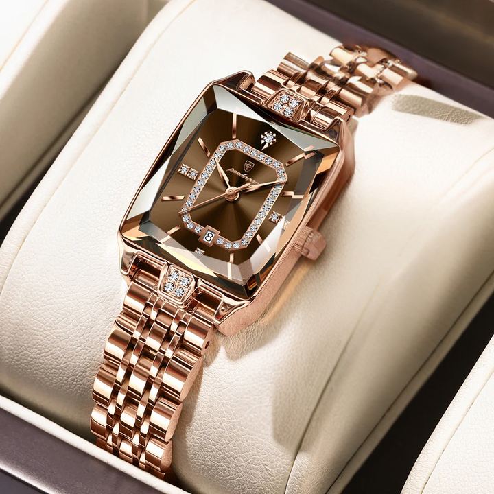 Luxe Diamant Kalender Quartz Horloge