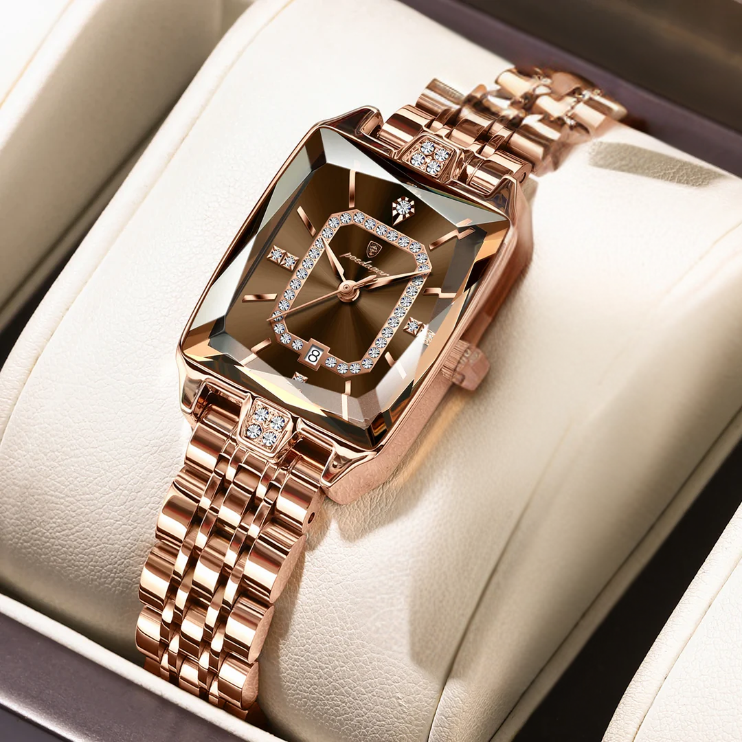 Luxe Diamant Kalender Quartz Horloge