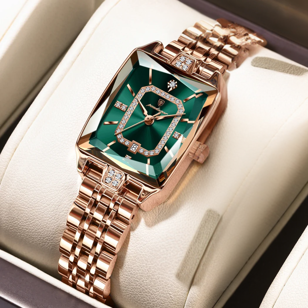 Luxe Diamant Kalender Quartz Horloge