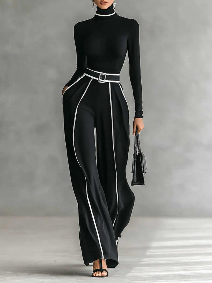 Vera™ || Elegante set met contrastdetail