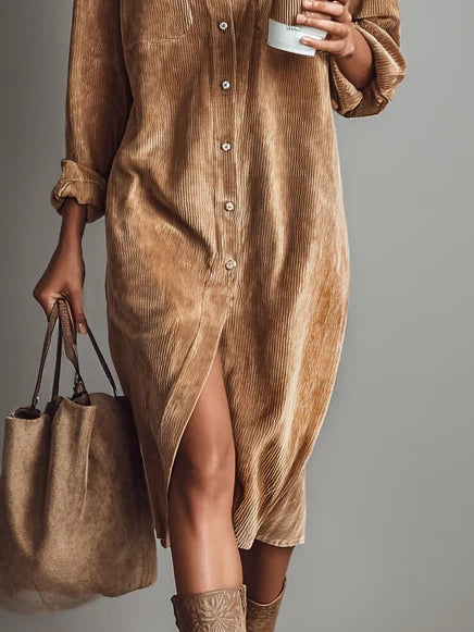 Elise | Zachte Corduroy Jurk
