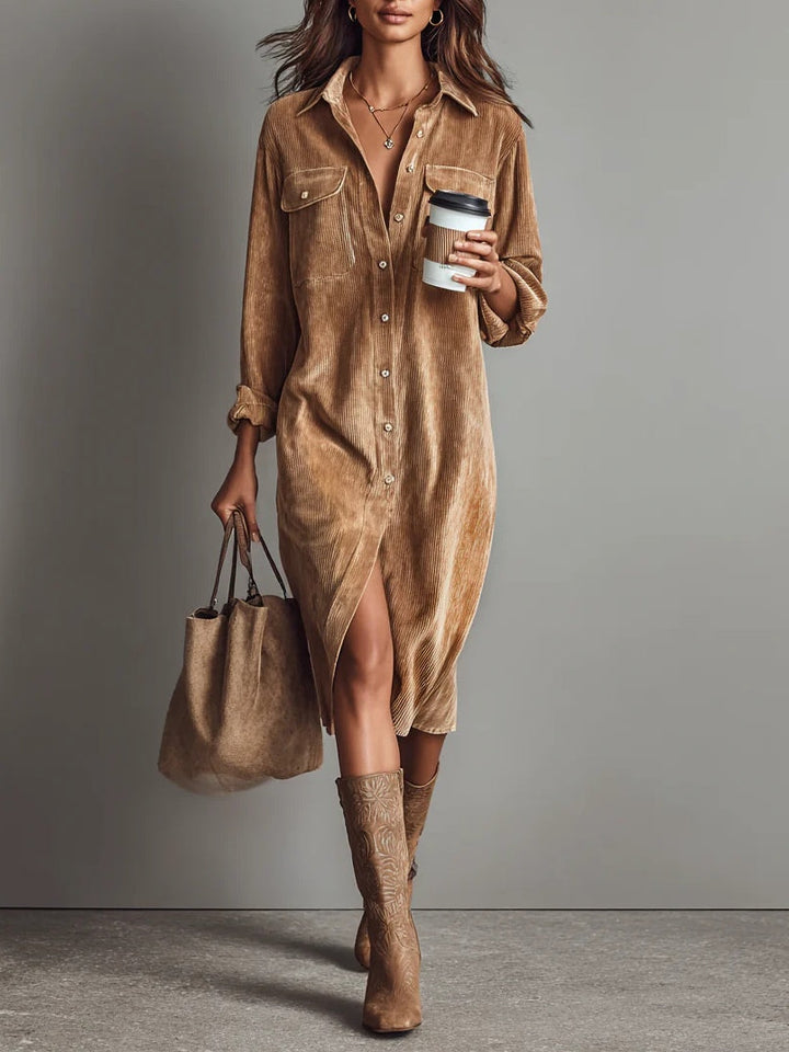 Elise | Zachte Corduroy Jurk