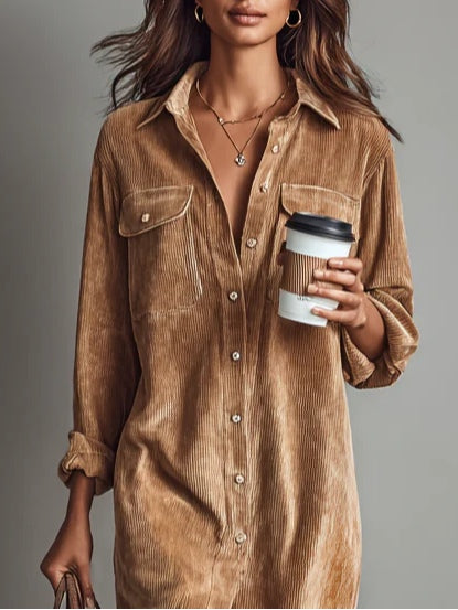 Elise | Zachte Corduroy Jurk