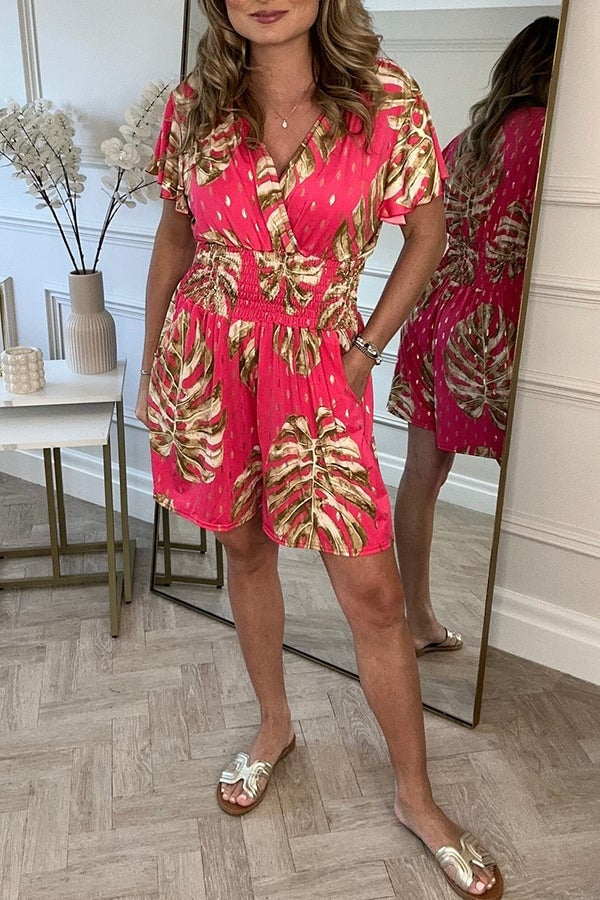 Jolaine™ - Bladerenprint Romper