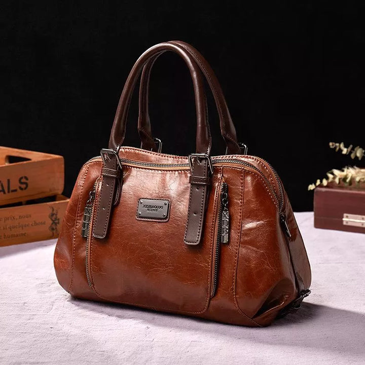 Silke - Luxe Groene Plantaardige Gelooide Leren Tas