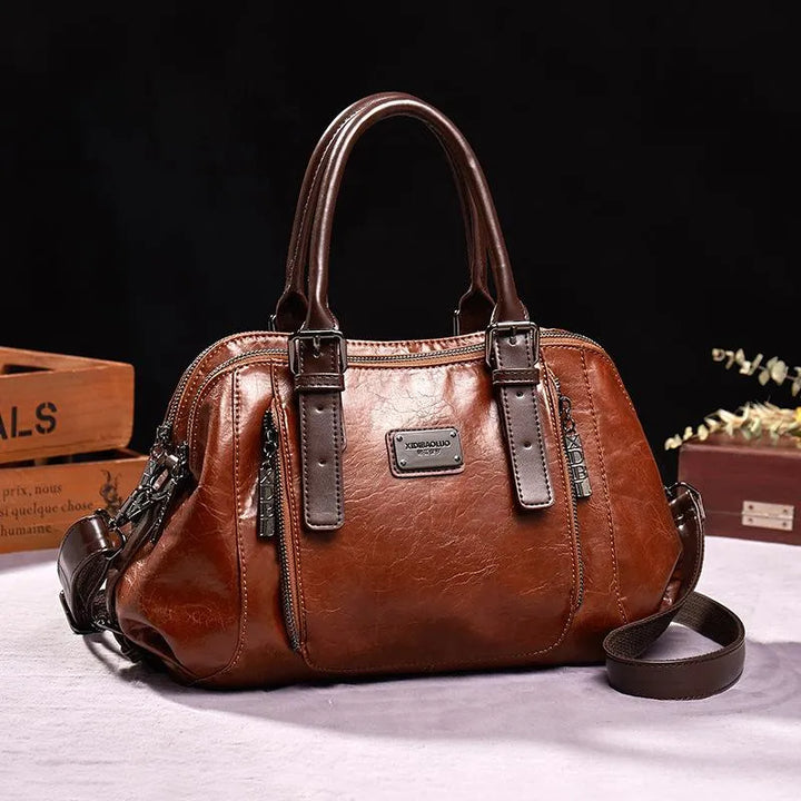Silke - Luxe Groene Plantaardige Gelooide Leren Tas