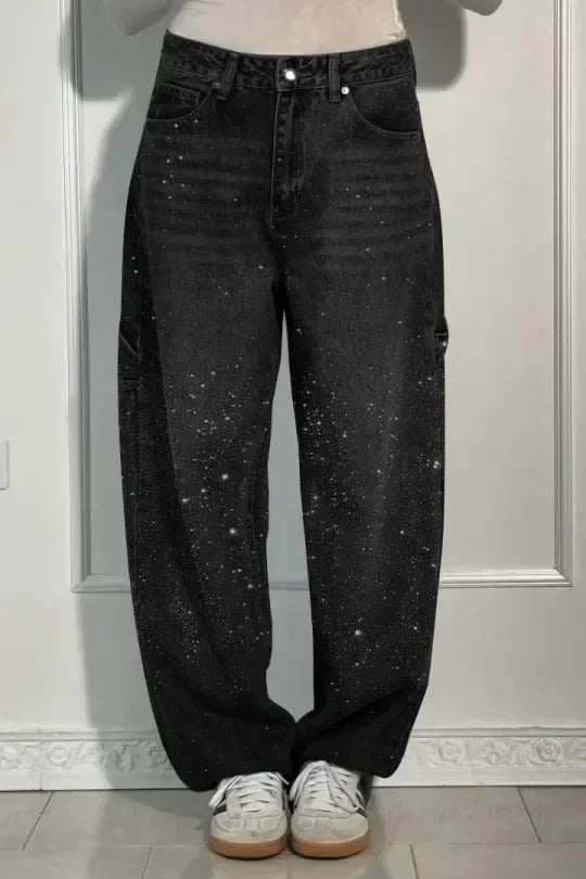 Victoria - Hoge Taille Glitter Jeans
