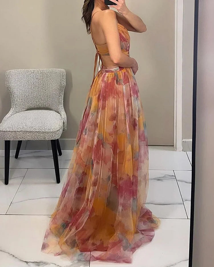 Sophia's Elegante Halterprint Jurk