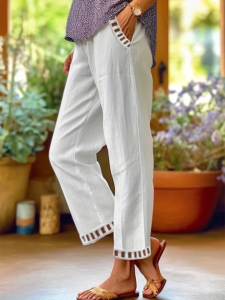 Wren – Ontspannen Cropped Broek met Contrastafwerking
