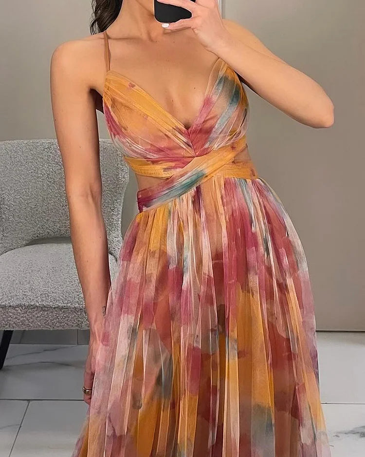 Sophia's Elegante Halterprint Jurk