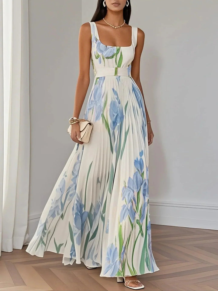 Yara™ | Maxijurk van plissé chiffon