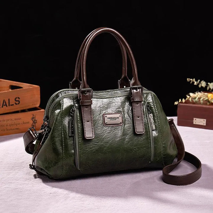 Silke - Luxe Groene Plantaardige Gelooide Leren Tas