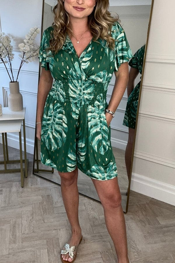 Jolaine™ - Bladerenprint Romper